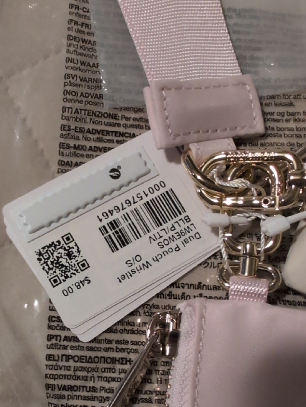 lululemon athletica Pink and Cream Dual Pouch Wristlet - Picture 2 of 5